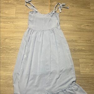 Zesica Light Blue Striped Maxi Dress